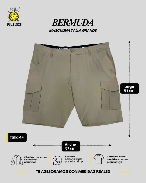 Bermuda cargo talla grande 44 para hombre — Helios Medellín