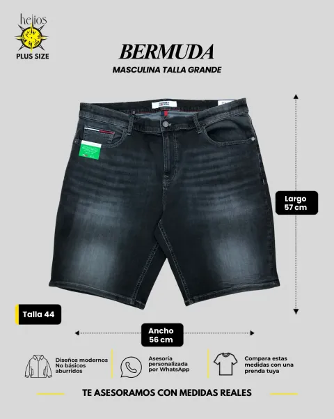 Bermuda en jean talla grande 44 para hombre — Helios Medellín