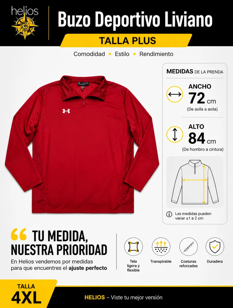 Buzo deportivo liviano talla 4XL para hombre
