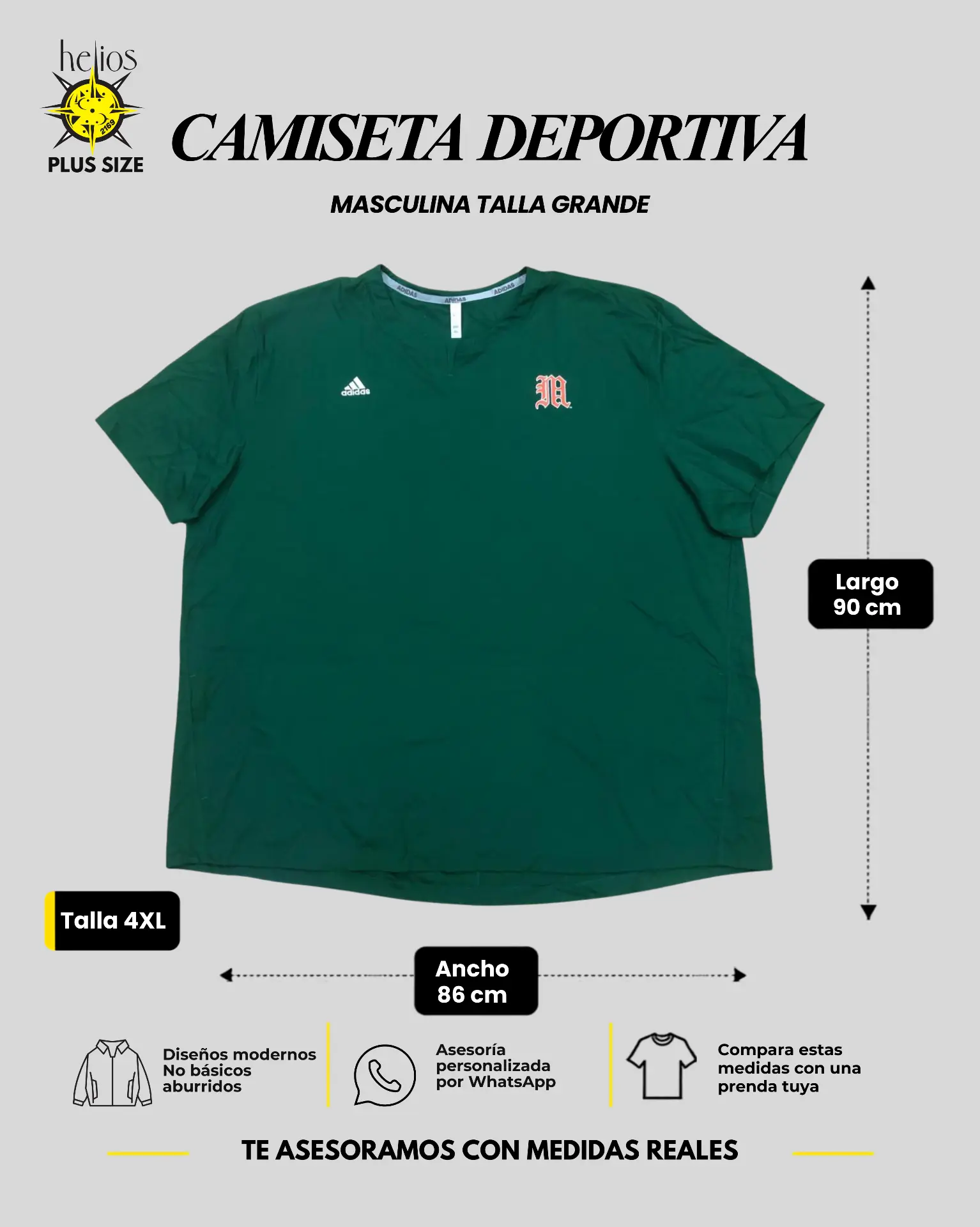 Camiseta deportiva talla 4XL para hombre — Helios Medellín