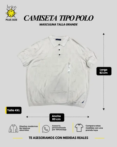 Camiseta tipo polo tejida talla 4XL para hombre — Helios Medellín