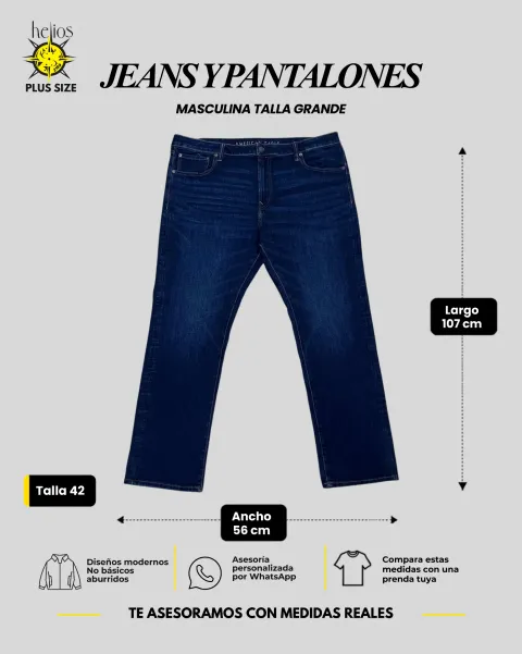 Jeans talla grande 42 para hombre — Helios Medellín